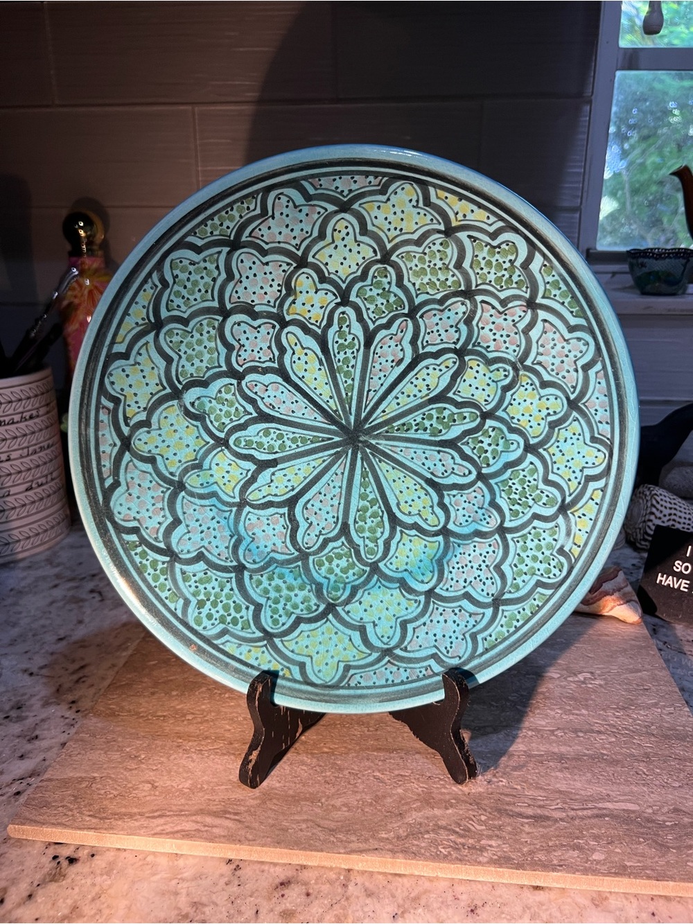 Turquoise Charger by Le Souk Ceramique 11”